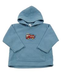 Modrá fleecová mikina s hasiči a kapucí Bhs