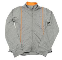 Šedá melírovaná propínací sportovní mikina TQF