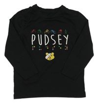 Černé triko s Pudsey George 