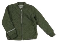 Khaki šusťáková prošívaná zateplená bunda ZigZag