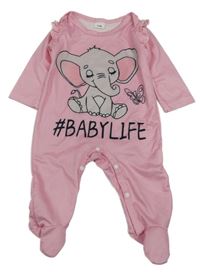 Růžový overal se sloníkem 