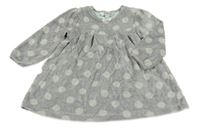 Šedé sametové šaty s puntíky Kanz