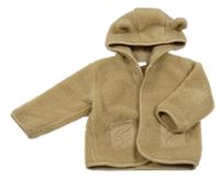 Béžová huňatá propínací mikina s kapucí Next