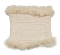 Světlerůžový pletený nákrčník s kožíškem H&M