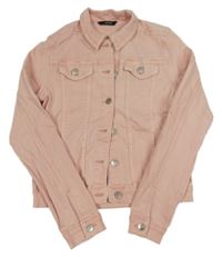 Světlerůžová riflová crop bunda George 