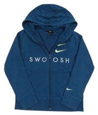 Námořnicky modrá propínací mikina s logem a kapucí Nike 
