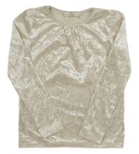 Smetanové sametové lesklé triko H&M