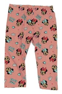 Růžové capri legíny s Minnie Disney 