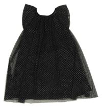 Černé síťované šaty s puntíky Zeeman