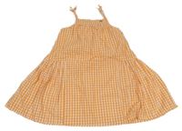 Oranžovo-bílé kostkované plátěné šaty Sergent Major