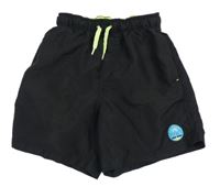 Černé plážové kraťasy s palmou C&A