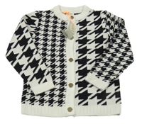 Nové - Černo-bílý vzorovaný propínací svetr River Island 