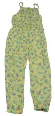 Žlutý kalhotový overal s listy Kiki&Koko