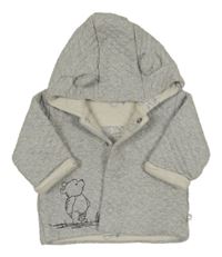 Šedá propůínací tepláková mikina s medvídkem Pú a kapucí M&S