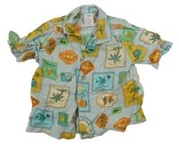 Světlezelená košile s plážovým motivem H&M