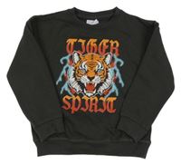 Antracitová mikina s tygrem Young Idol