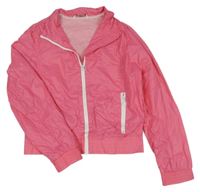 Růžová šusťáková jarní crop bunda 