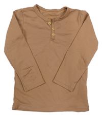 Starorůžové vzorované triko s knoflíčky H&M