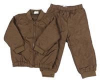 2set - Hnědá šusťáková prošívaná zateplená bunda + kalhoty So Cute