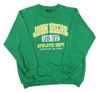 Zelená mikina s nápisy John Deere 