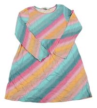 Barevné pruhované batikované šaty zn. H&M
