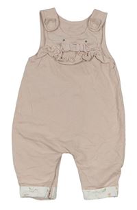 Světlepudrové laclové tepláky s čumáčkem a volánky Mothercare