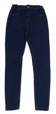 Tmavomodré skinny teplákové rifle Denim Co.