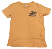 Světleoranžové tričko s lebkou dinosaura dopodopo