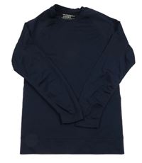 Tmavomodré žebrované vzorované thermo triko KIDS' COLLECTION