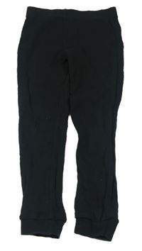 Černé žebrované tepláky George