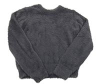 Tmavošedý chlupatý svetr Next