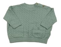 Olivový vzorovaný oversize svetr Next