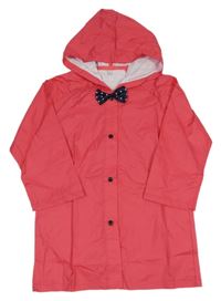 Tmavorůžová pláštěnka s motýlkem a kapucí