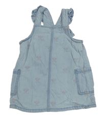 Světlemodré cargo riflové šaty s mašličkami a volánky George