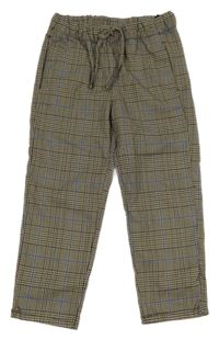 Hnědo-béžovo-safírové kostkované vzorované H&M