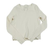 Smetanové žebrované crop triko PRIMARK