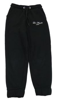 Černé teplé tepláky s nápisem a číslem Matalan