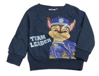 Tmavomodrá melírovaná mikina s PAW PATROL - Chase nickelodeon