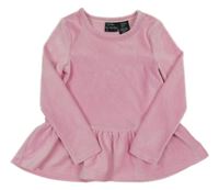 Růžová žebrovaná sametová tunika Cynthia Rowley