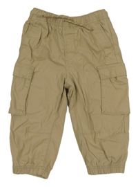 Béžové cargo cuff šusťákové podšité kalhoty ZARA