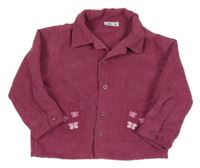 Vínová manšestrová košilová bunda s motýlky Kiki&Koko