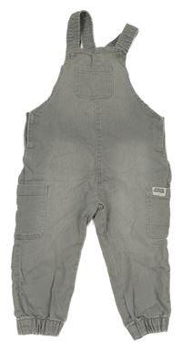 Šedé cargo teplákové riflové laclové kalhoty H&M