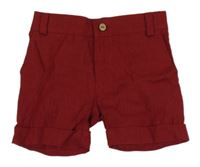 Bordó lněné kraťasy
