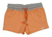 Oranžovo-šedé teplákové kraťasy s volánky alive