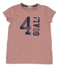 Starorůžové funkční sportovní tričko s číslem a nápisem crane