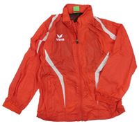 Červeno-bílá šusťáková sportovní bunda s ukrývací kapucí erima