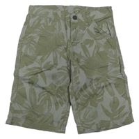 Khaki plátěné kraťasy s listy Chapter young