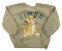 Světlekhaki oversize mikina se Simbou Disney