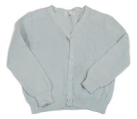 Světlemodrý melírovaný žebrovaný propínací crop svetr TINY BUTTON