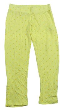 Žluté puntíkované lehké kalhoty Bershka